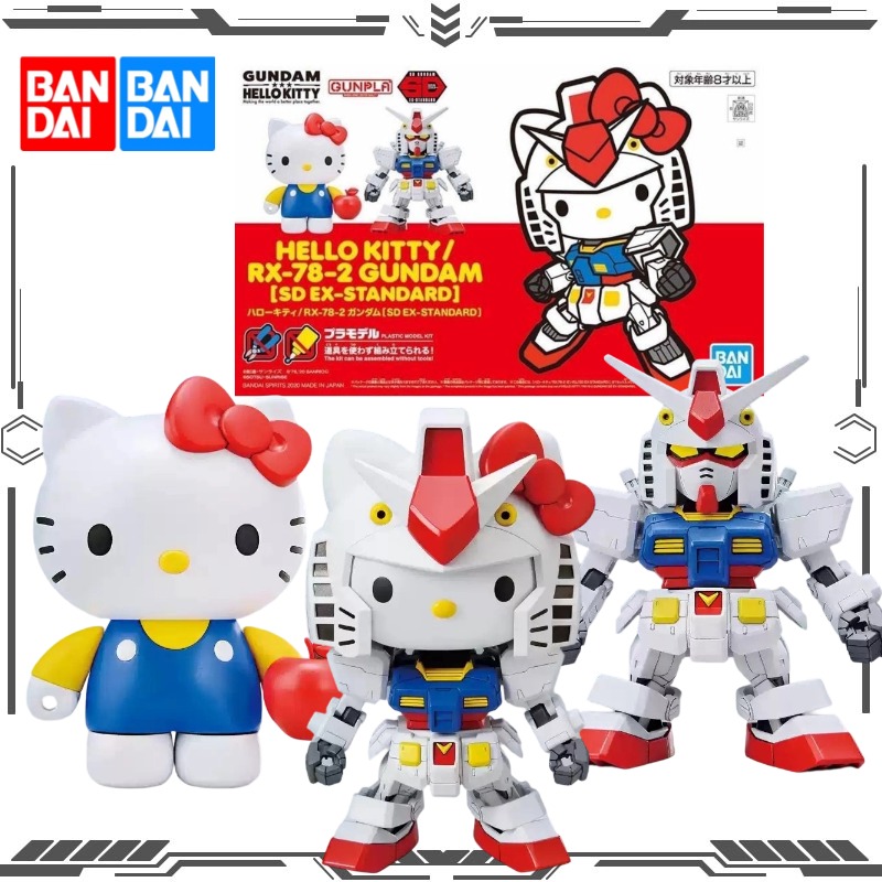 Model Kit Gundam Wing - バンダイオリジナル Sdcs スタンダードエディションハローキティ/チャーズザク Ii Rx-78-2 ガンダムアニメアクションフィギュア組立モデルおもちゃ