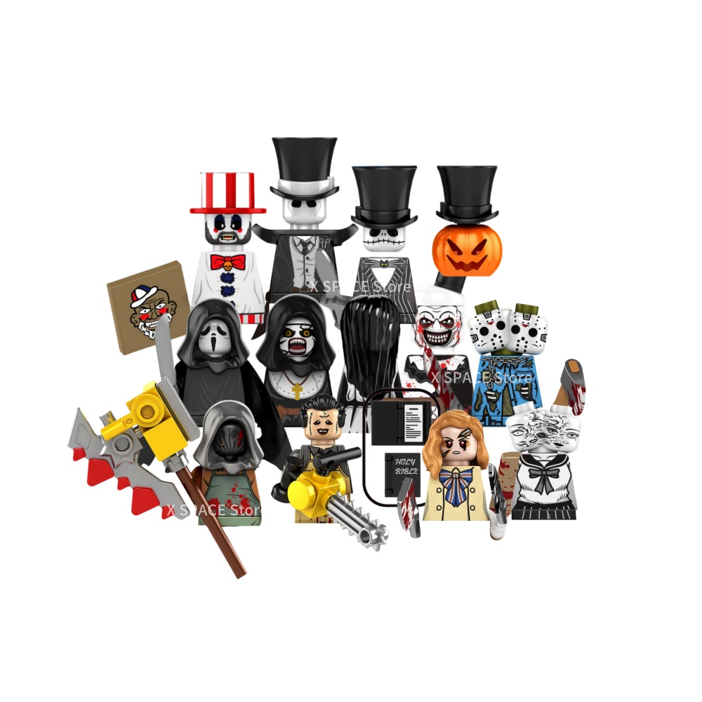 Model Kit Vs Lego - ミニアクションフィギュアモデルビルディングブロック、ホラー映画シリーズ、灰vs死んだ邪悪、幽霊の魂、人形のレンガキット、おもちゃのギフト