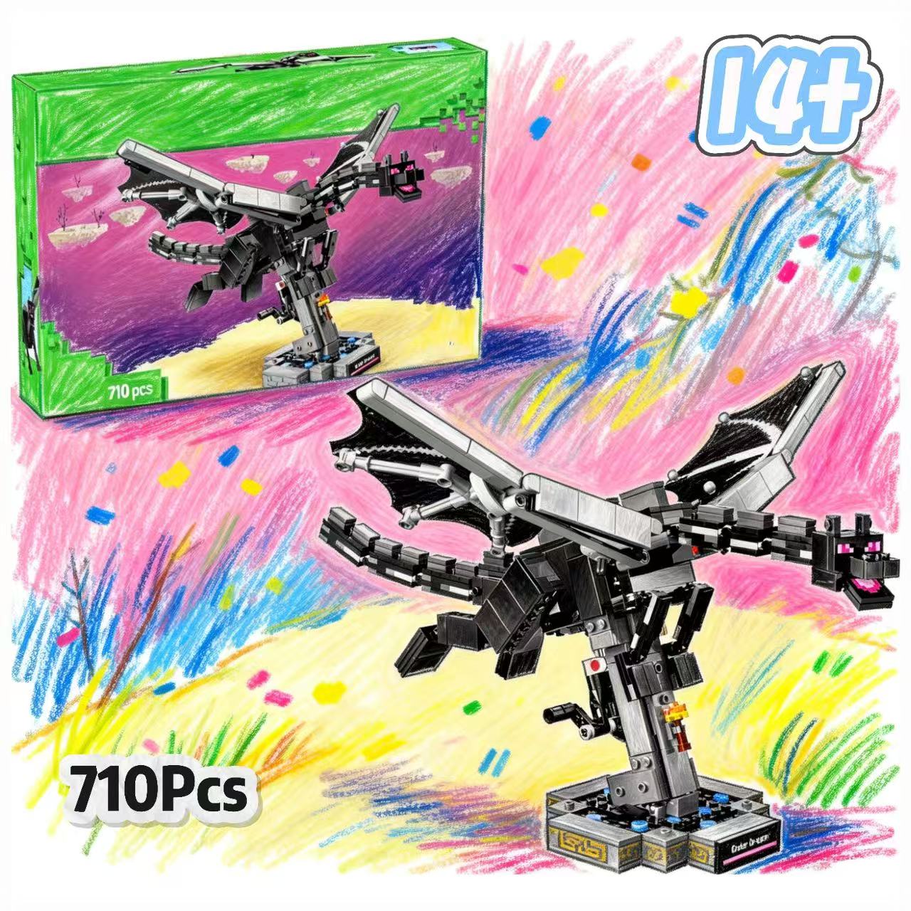 Model Kit Dragon - 新入荷・人気商品：エンダードラゴンパズルおもちゃ、710ピースのブロックセット、男の子と女の子に適したギフト