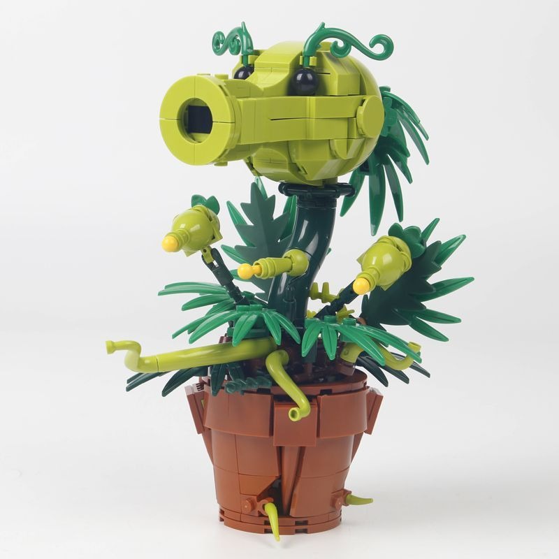 Model Kit Vs Lego - 植物vs.ゾンビ 樹食性植物モデル 組み立てブロック フィギュアキットセット ピーシューター ガトリングピーシューター