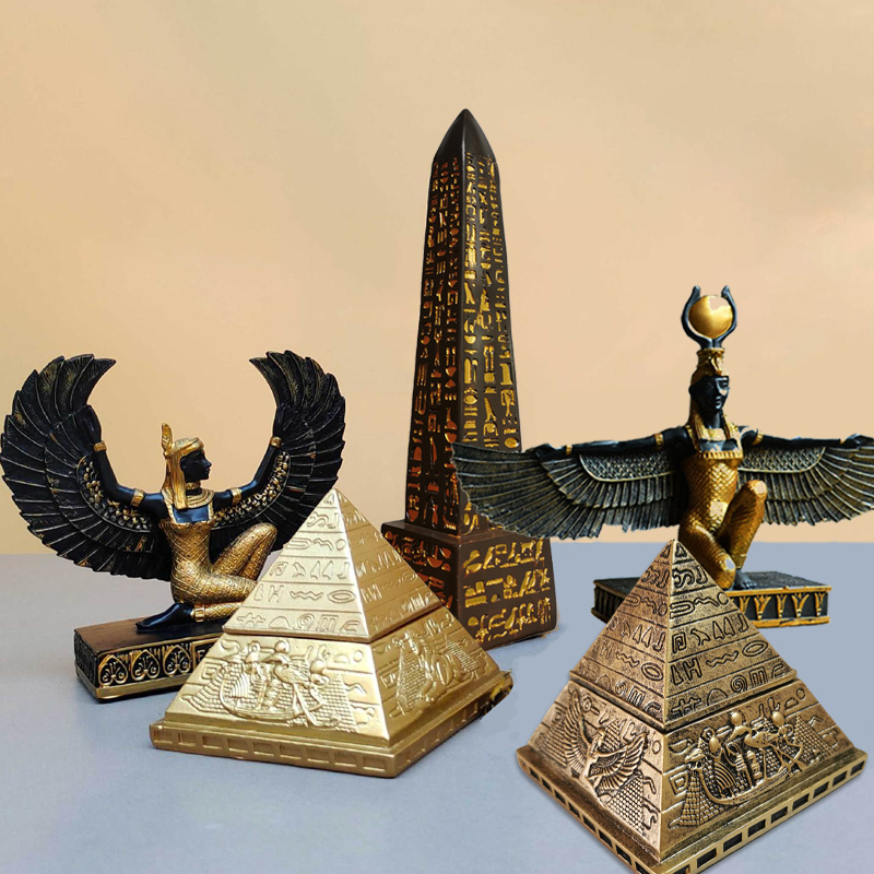 Model Kit Obelisk - 古代エジプトのピラミッド型のオベリスクの像,樹脂の樹脂の女神の彫刻,イシスの神の置物,家の装飾工芸品
