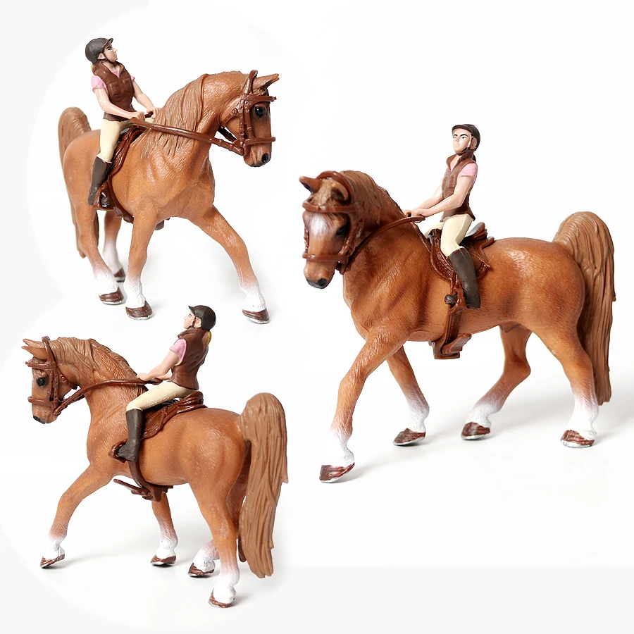 Model Kit Horse - おもちゃの馬 乗馬ライダー 馬プレイセット 家畜 アクションフィギュア 動物フィギュア
