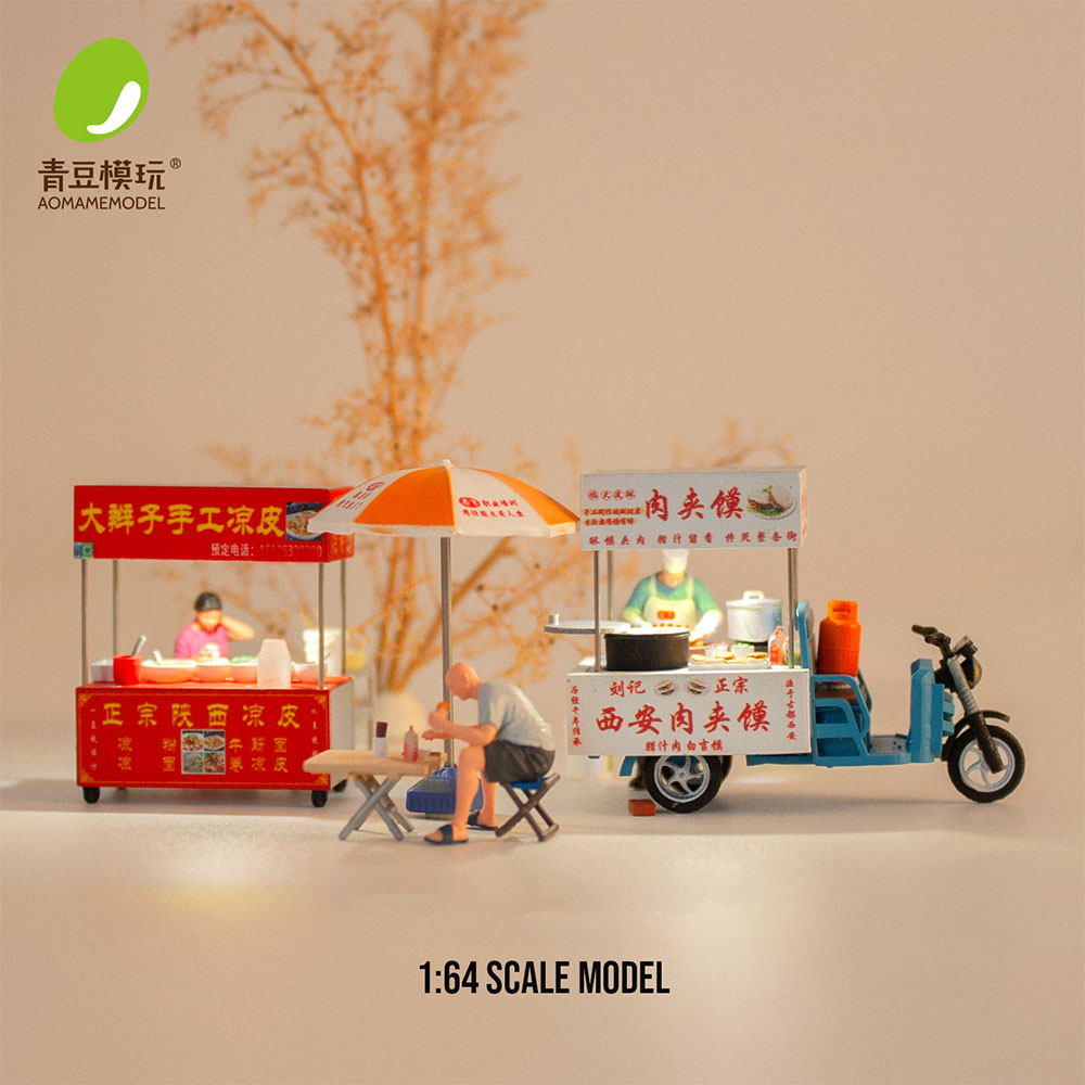 Model Kit Ixchel - 1/64 ナイトマーケットのモデルキット - 高精度3Dプリント樹脂製ミニチュアフードストール、モデルジオラマ、DIYシーン、コレクタブルアイテム用