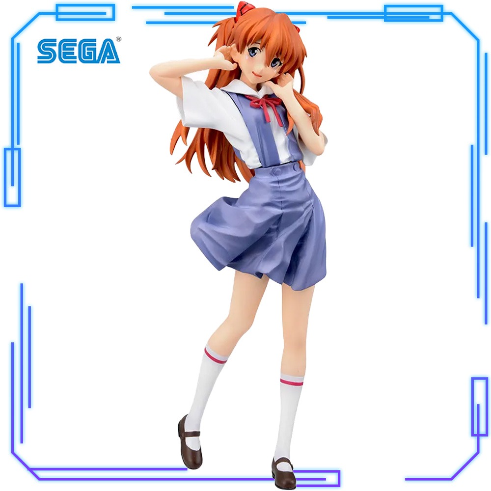Model Kit Evangelion - 在庫あり セガオリジナル本物のアニメ新世紀エヴァンゲリオン XStellar 惣流・アスカ・ラングレー制服版 21cm モデル玩具フィギュアギフト