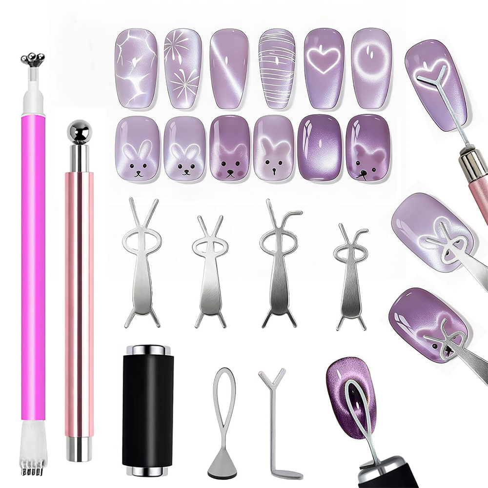 10個入りキャッツアイネイルマグネットセット、ネイルアート用 - Sanding Stick Set のレビューと価格