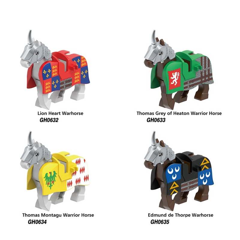MOC 中世軍事ビルディングブロックローマ十字軍フィギュアプ - Model Kit Horse のレビューと価格