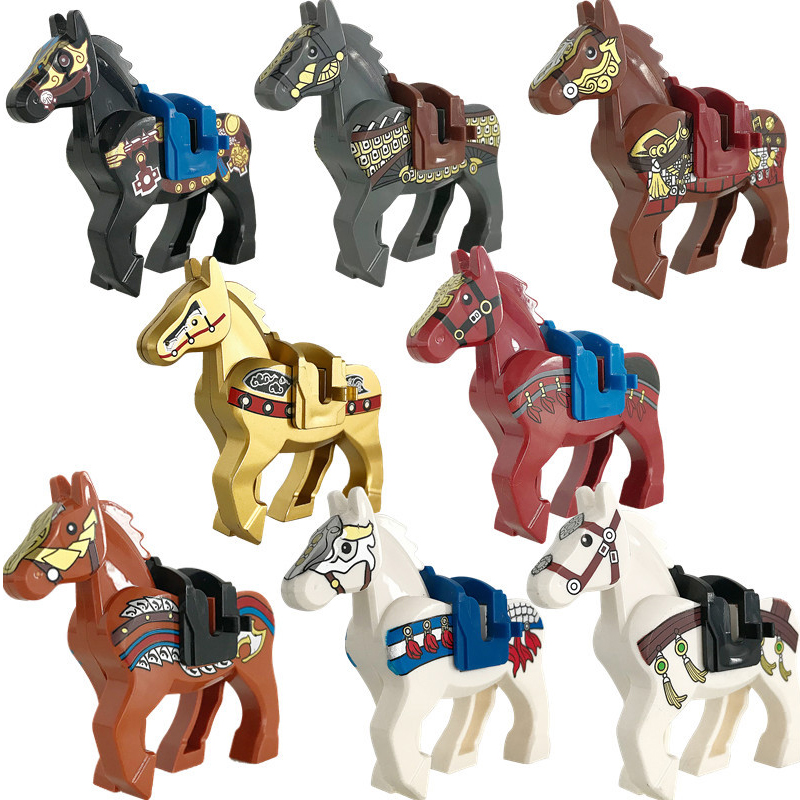 MOC 中世軍事ビルディングブロックローマ十字軍フィギュアプ - Model Kit Horse のレビューと価格