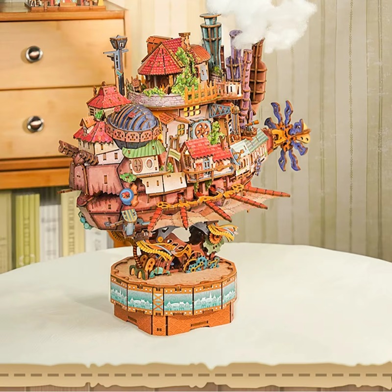 本物の旅行船ハウルの動く城木製パズルビルディングブロックジオ - Model Kit Ixchel のレビューと価格